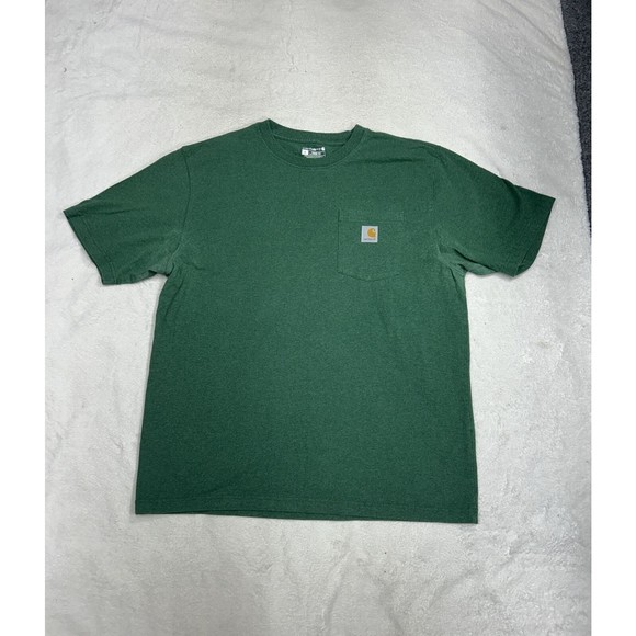 Carhartt T-Shirt Loose Fit Green Pocket Tee Short Sleeve K87 G55 Mens Size Large - Picture 1 of 8
